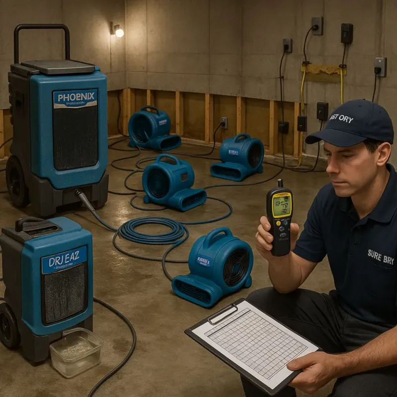 Structural Drying and Dehumidification process in Goodland, IN